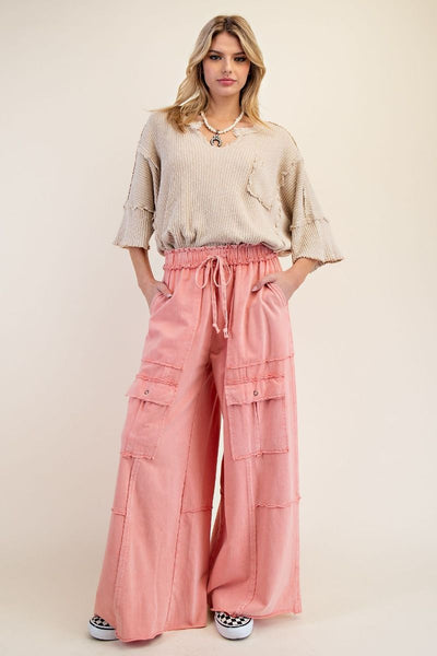 MINERAL WASHED TERRY KNIT CARGO SWEATPANTS (7 Colors)