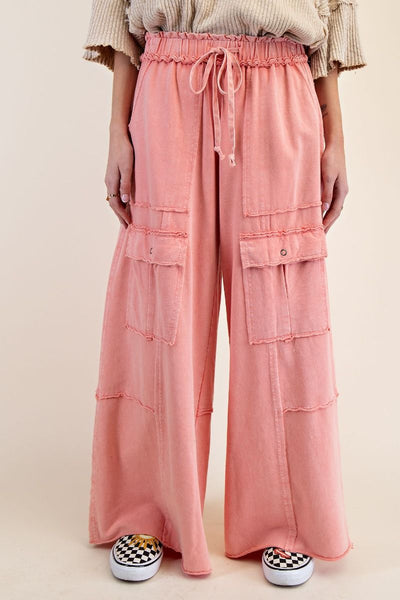 MINERAL WASHED TERRY KNIT CARGO SWEATPANTS (7 Colors)