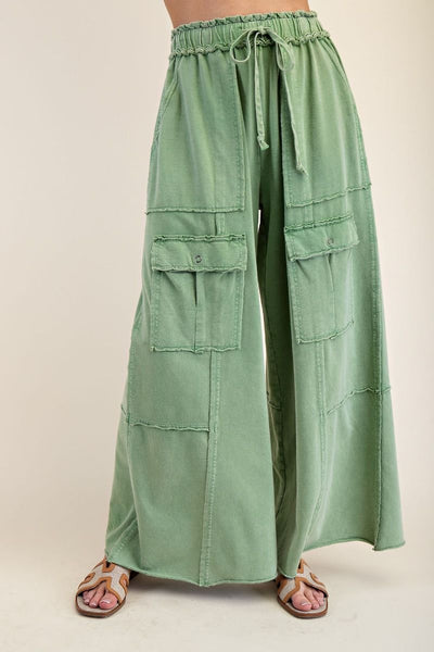 MINERAL WASHED TERRY KNIT CARGO SWEATPANTS (7 Colors)