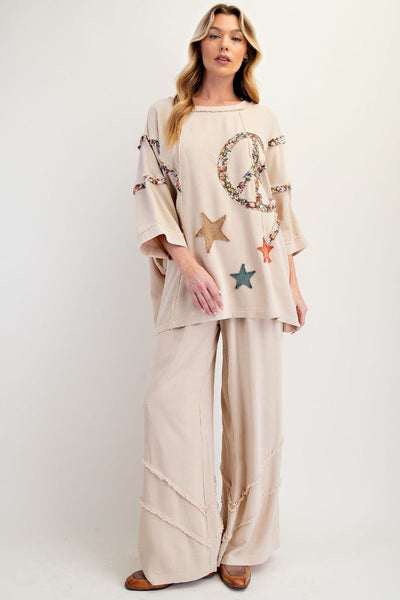 FRAYED RAYON LINEN MINERAL WASHED PANTS (3 COLORS)