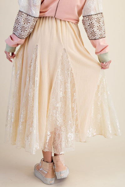 MIX LACE MAXI SKIRT