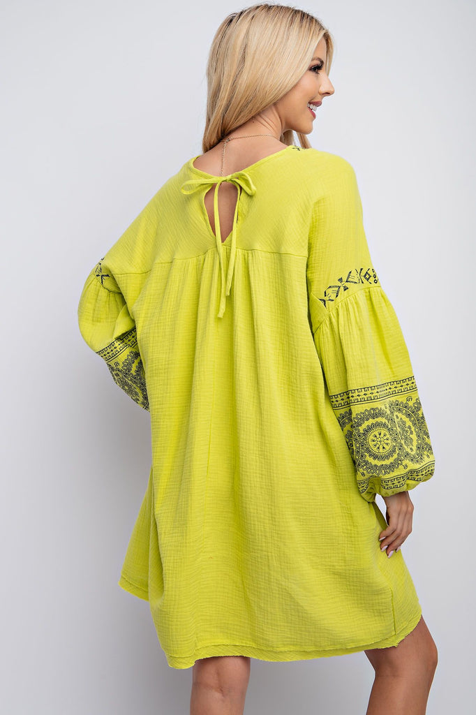COTTON GAUZE EMBROIDERED WOVEN DRESS (3 colors) – JJs Designs & Boutique