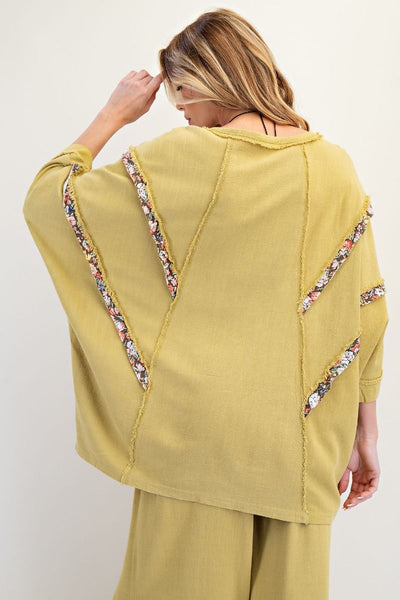 RAYON LINEN PATCH MINERAL WASHED TUNIC (3 COLORS)