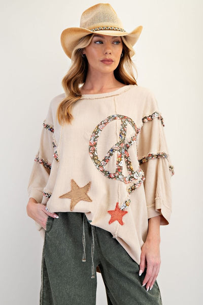 RAYON LINEN PATCH MINERAL WASHED TUNIC (3 COLORS)