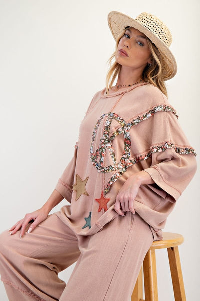 RAYON LINEN PATCH MINERAL WASHED TUNIC (3 COLORS)