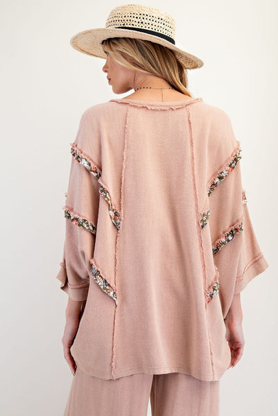 RAYON LINEN PATCH MINERAL WASHED TUNIC (3 COLORS)