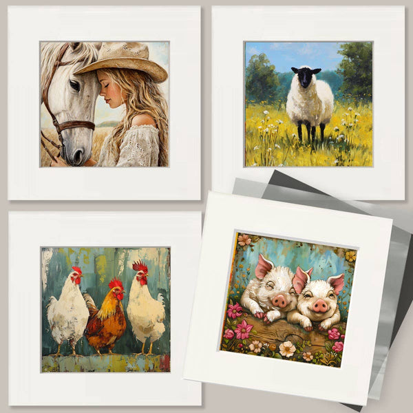 Mowbi - Donkey Hipster - 8"x10" Artwork for 11"x14" Frame