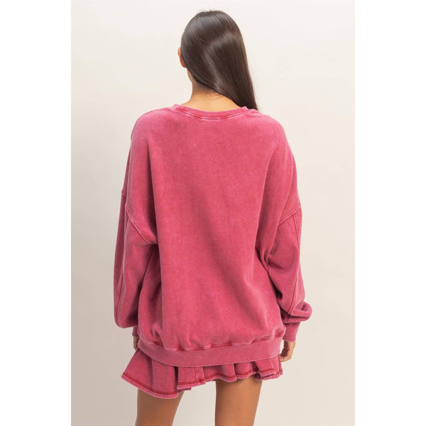 Acid Wash Oversized Sweatshirt