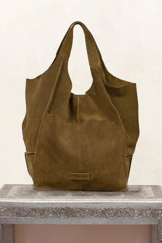 LENI SUEDE BAG: OLIVE