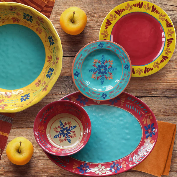 Bonita Talavera Design 14PC Melamine Dinnerware Set