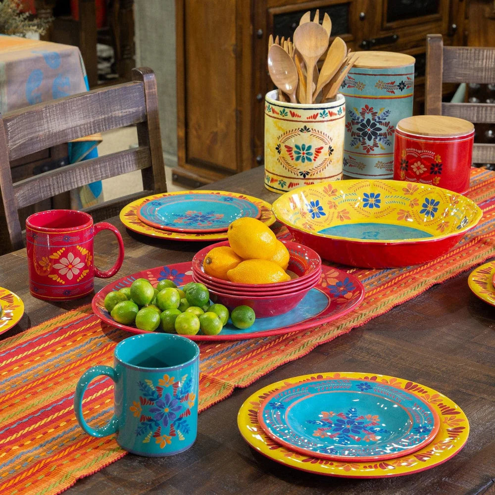 Bonita Talavera Design 14PC Melamine Dinnerware Set