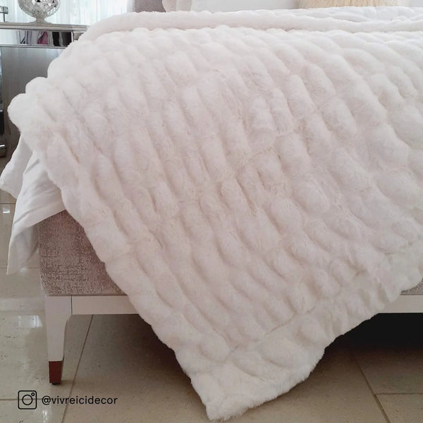 Ruched Rabbit Double-Sided Throw (Mult Styles)