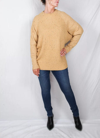 Oatmeal Dolman Funnel Neck Sweater