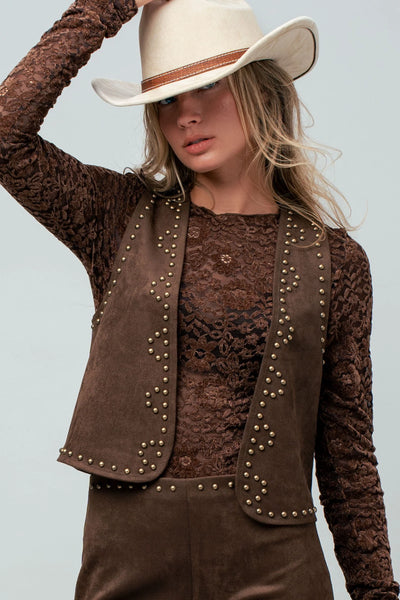 Studded Suede Vest