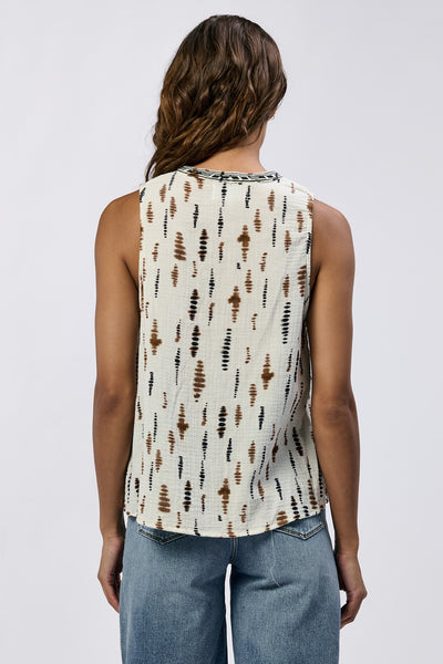 RAJA BUTTON UP SLEEVELESS TOP