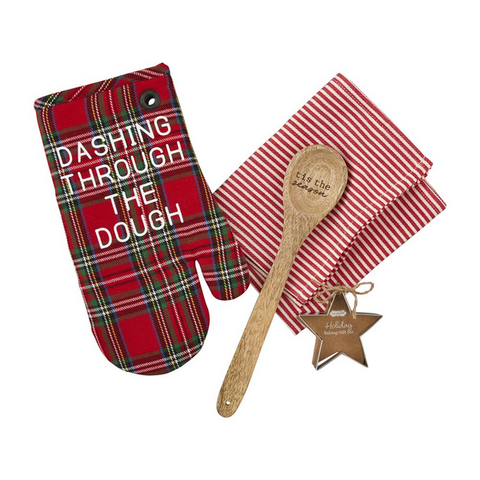 Plaid Oven Mitt Gift Set