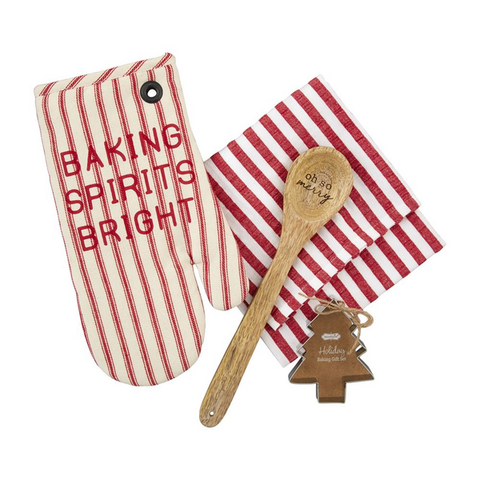 Stripe Oven Mitt Gift Set