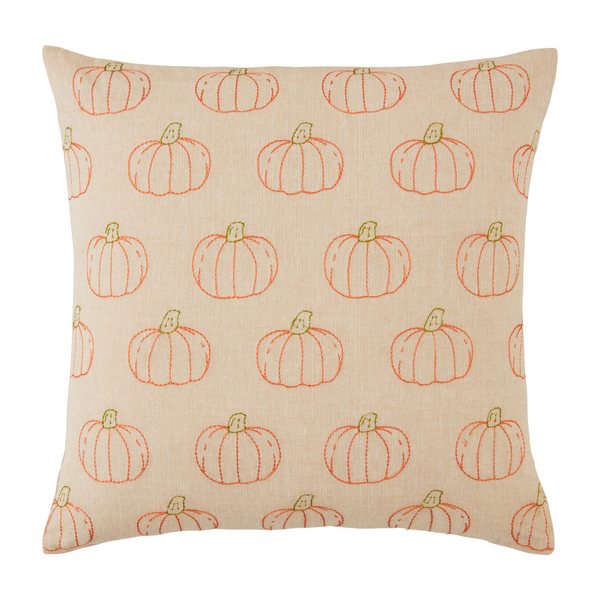 Embroidered Pumpkin Pillow