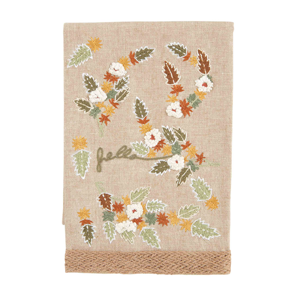 Leaf Embroidered Towel