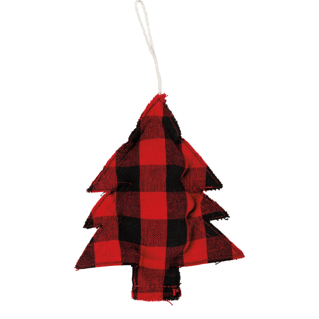 Ornament - Red And Black Check Tree