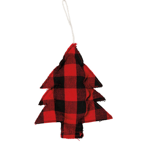 Ornament - Red And Black Check Tree