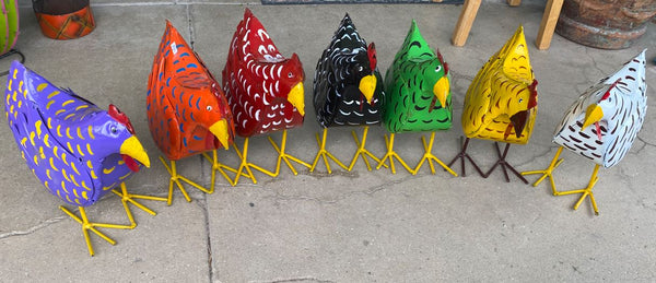 Small Metal Chickens 13"