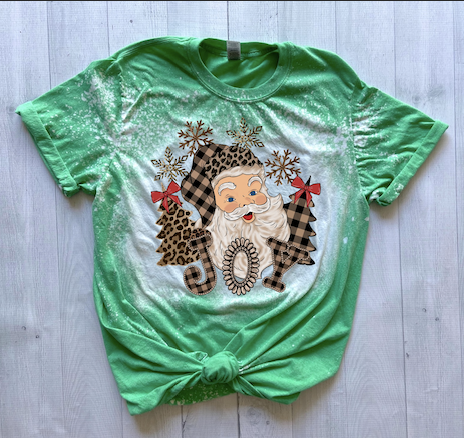 MidWest Tees - Joy Santa Bleachedu