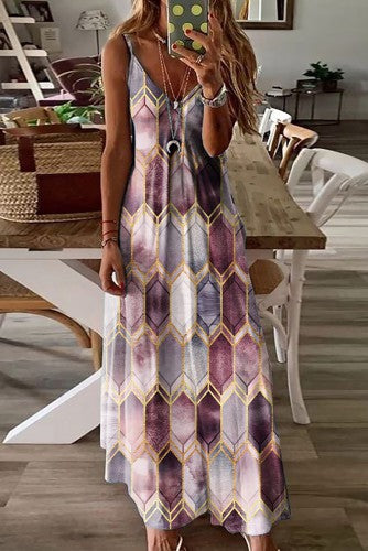 Prism Print  Brauit Maxi Dress