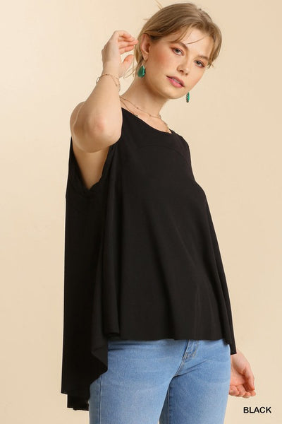 Ribbed Round Neck Sleeveless Top