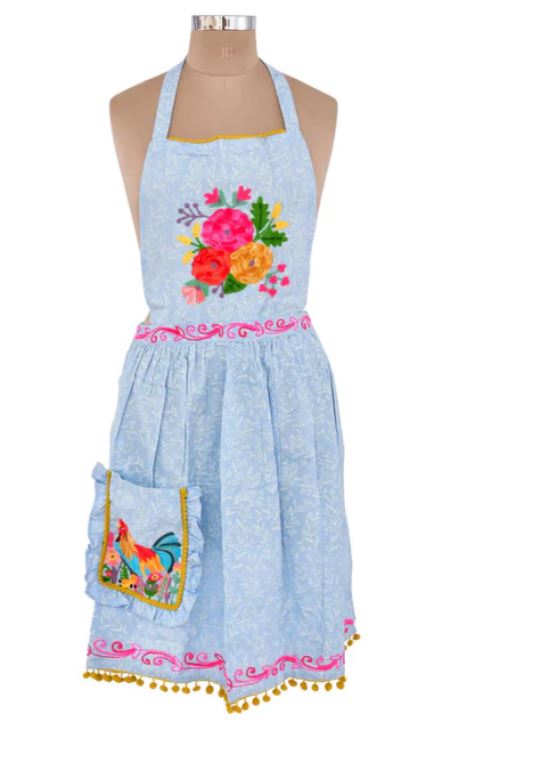 Rooster Cruel Embroidered Apron
