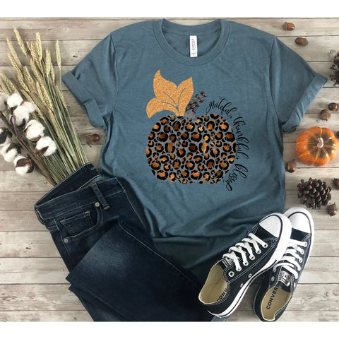 Cheetah "Thankful, Grateful & Blessed" T-shirt