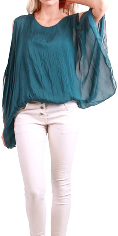 SETA SPALLA SILK BLOUSE- (8-COLORS)
