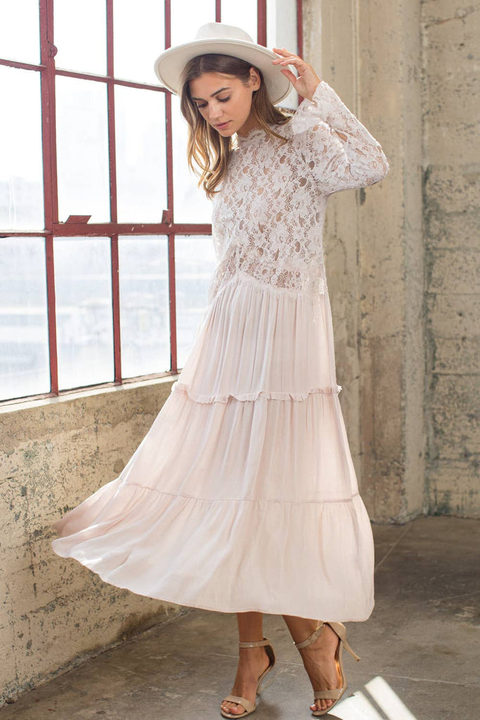 Blue B Boat Neck Romance Lace Boho Ruffle Maxi Dress – JJs Designs & Boutique