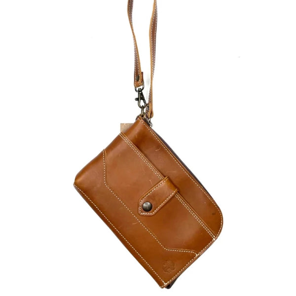 Travelers Leather Wristlet by Oak River