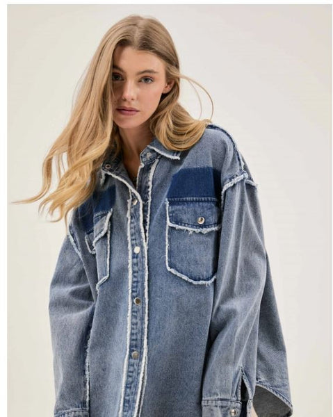 Peace Embroidered Denimm Jacket
