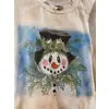 Happy Snowman Long Sleeve Distressed Tee