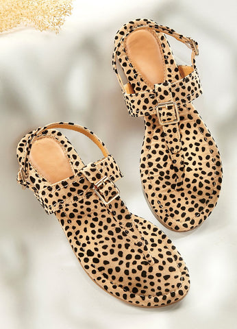 CHARLIE PAIGE  Strappy Leopard Sandals