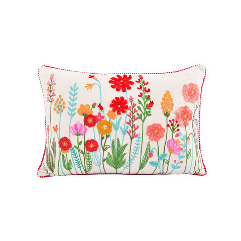 Karma Living - CROCHET EYE CATCHING FLORAL VELVET PILLOW