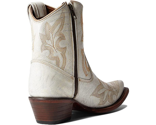 Ladies Pearl Embroidery & Zipper Ankle Booties
