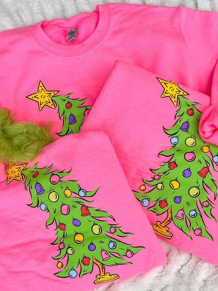 Who Christmas Tree  | Neon Pink | Sweatshirt