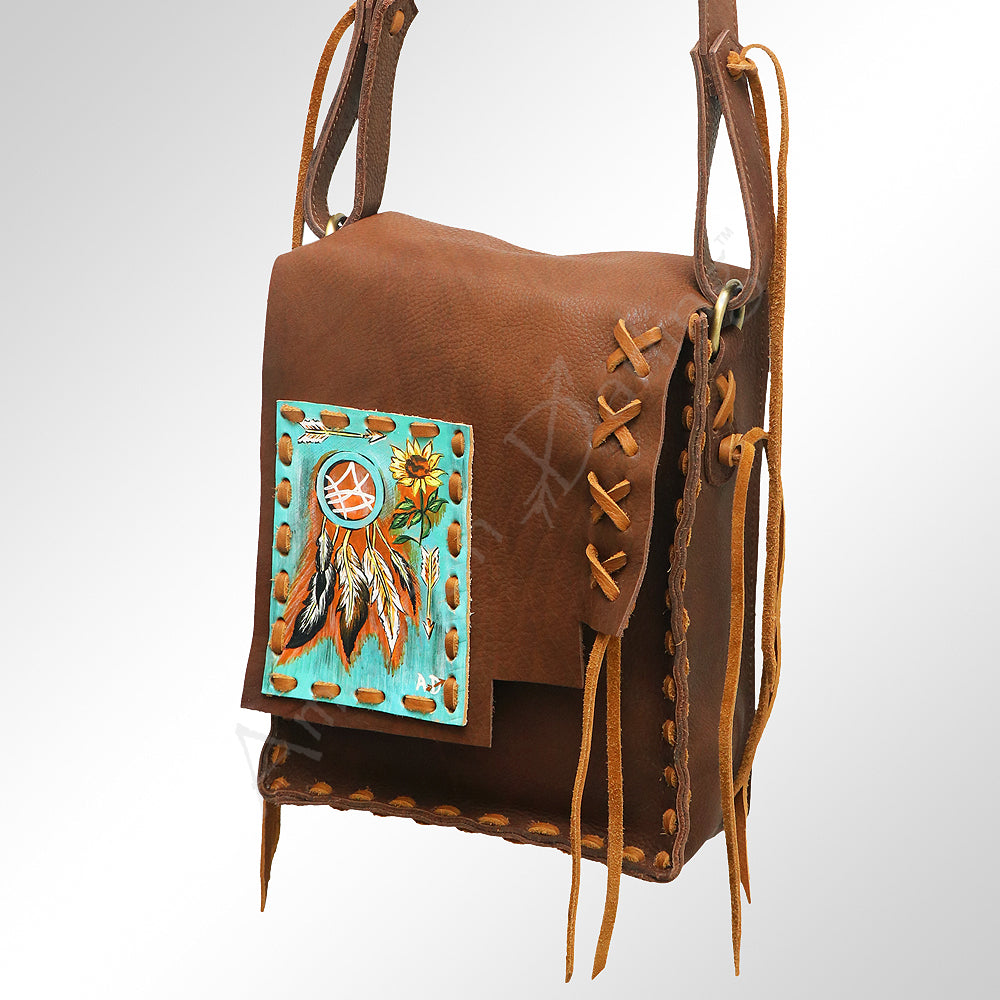 Painted Dream Catcher Leather Purse