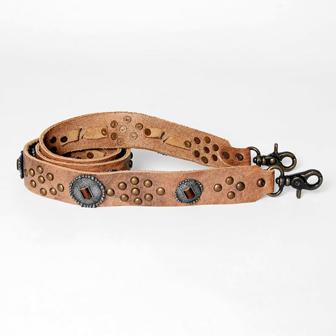 Studded/Concho Leather Purse Strap