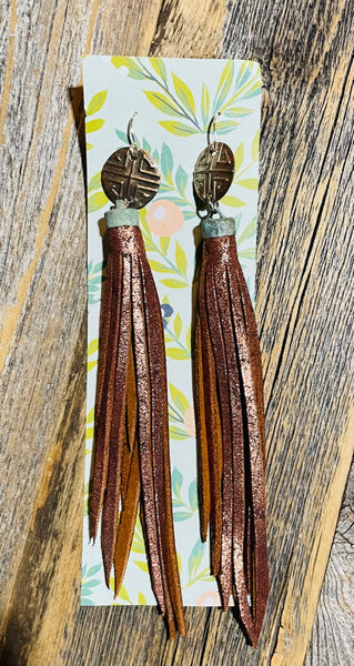 Hand Painted Leather Earrings