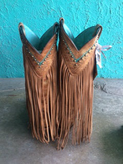 Corral Tan Multi Color Crystal and Fringe Boots C2910  (PM)
