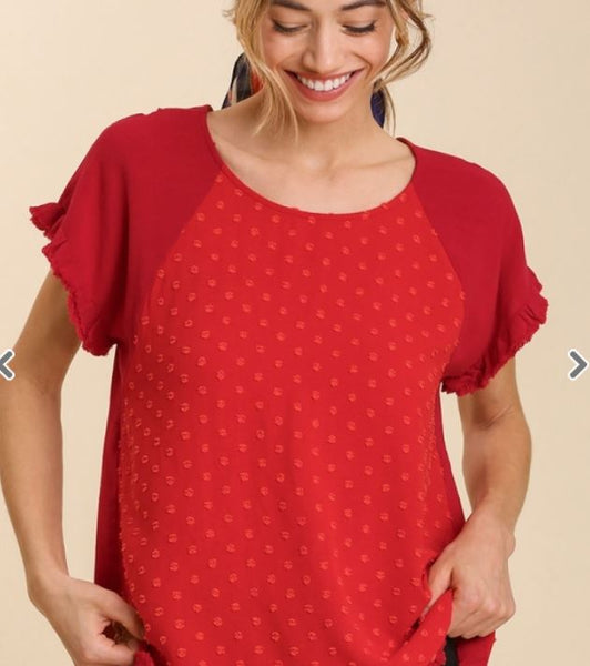 Polka Dot Detail Shirt- 2 Colors