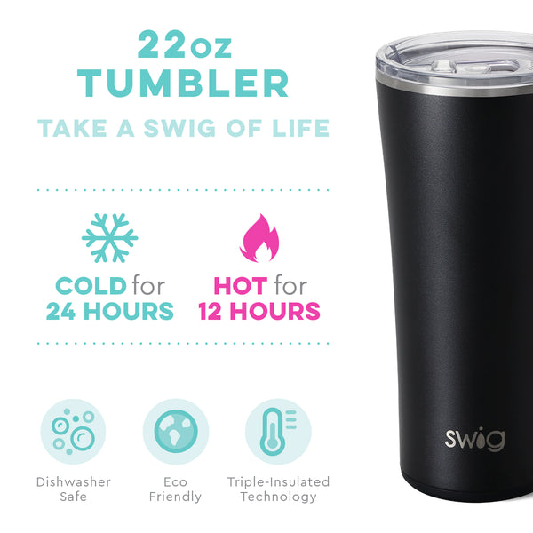 Matte Black Insulated Tumbler 22 oz.