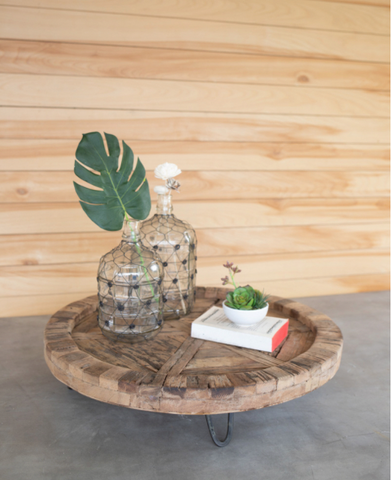 Recycled Round Wood Display Tray
