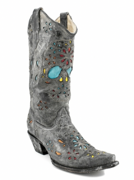 Corral Skull And Flowers Boot R2475 (PM)