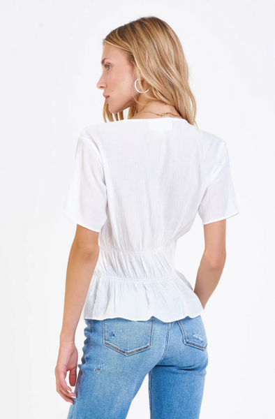 ZOE RUCHED SHIRT WHITE