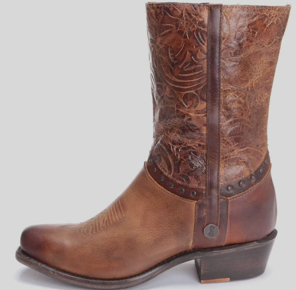 Sonora Bailey Tooled Floral Studded Ankle Boots